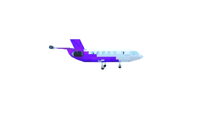 Tuna Inc. AB-100 regional passenger aircraft with two rear-mounted engines.