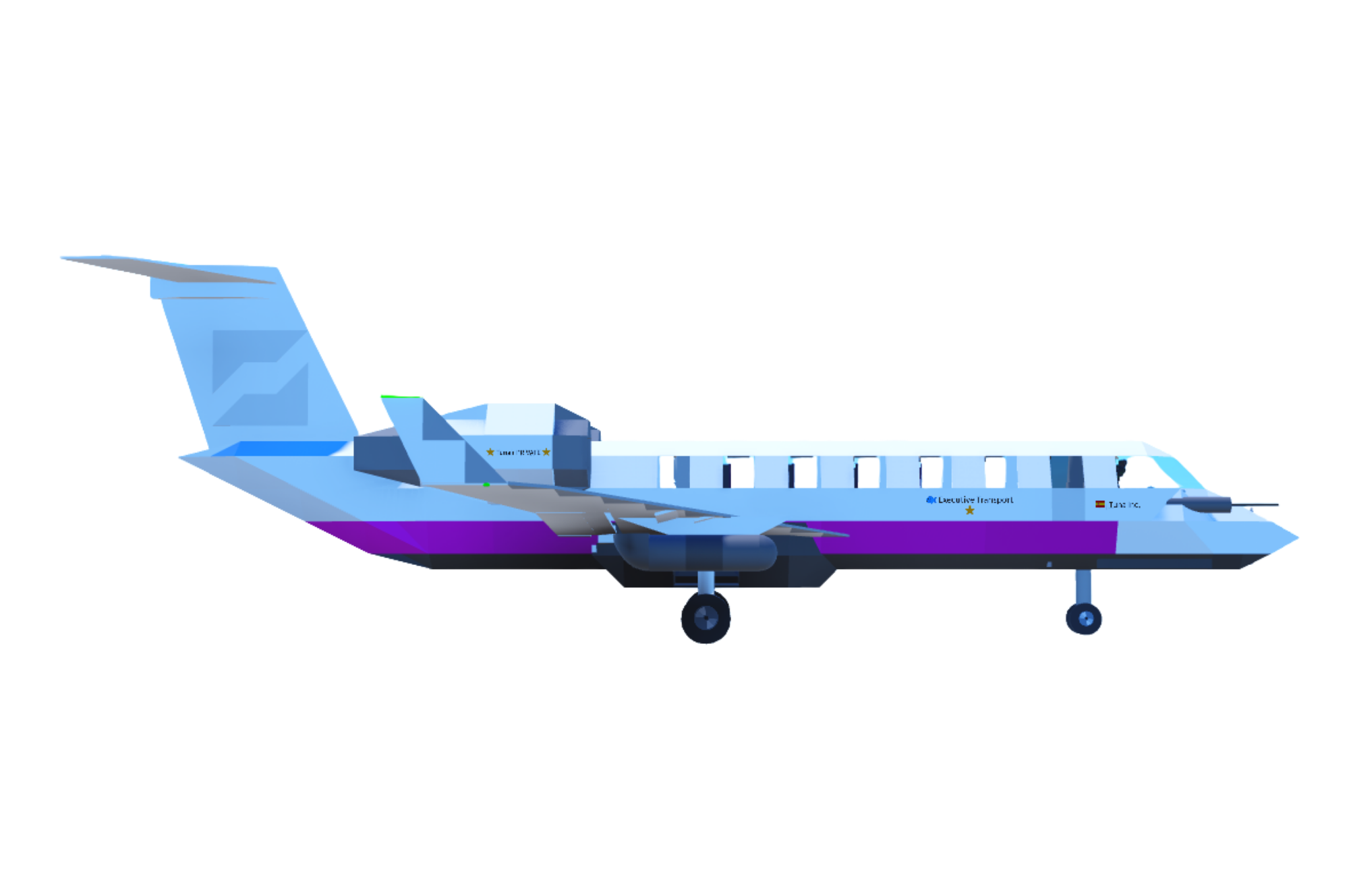 Tuna Inc. AB-1500 executive transport aircraft with reclining seats, a private cabin and a rear launch room.