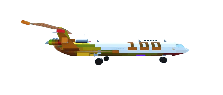Tuna Inc. AB-700 passenger aircraft, a full-length AB-100 variant with a numerical livery.